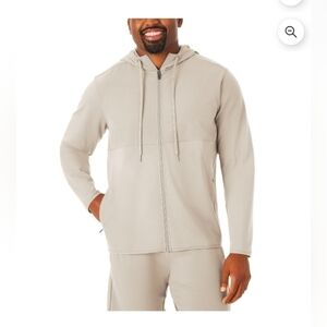 Member's Mark Men's Mixed Media Luxe Active Full Zip Hoodie Zipper Security